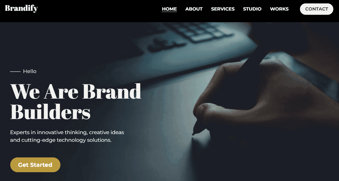 Plantilla Brandify de Strikingly