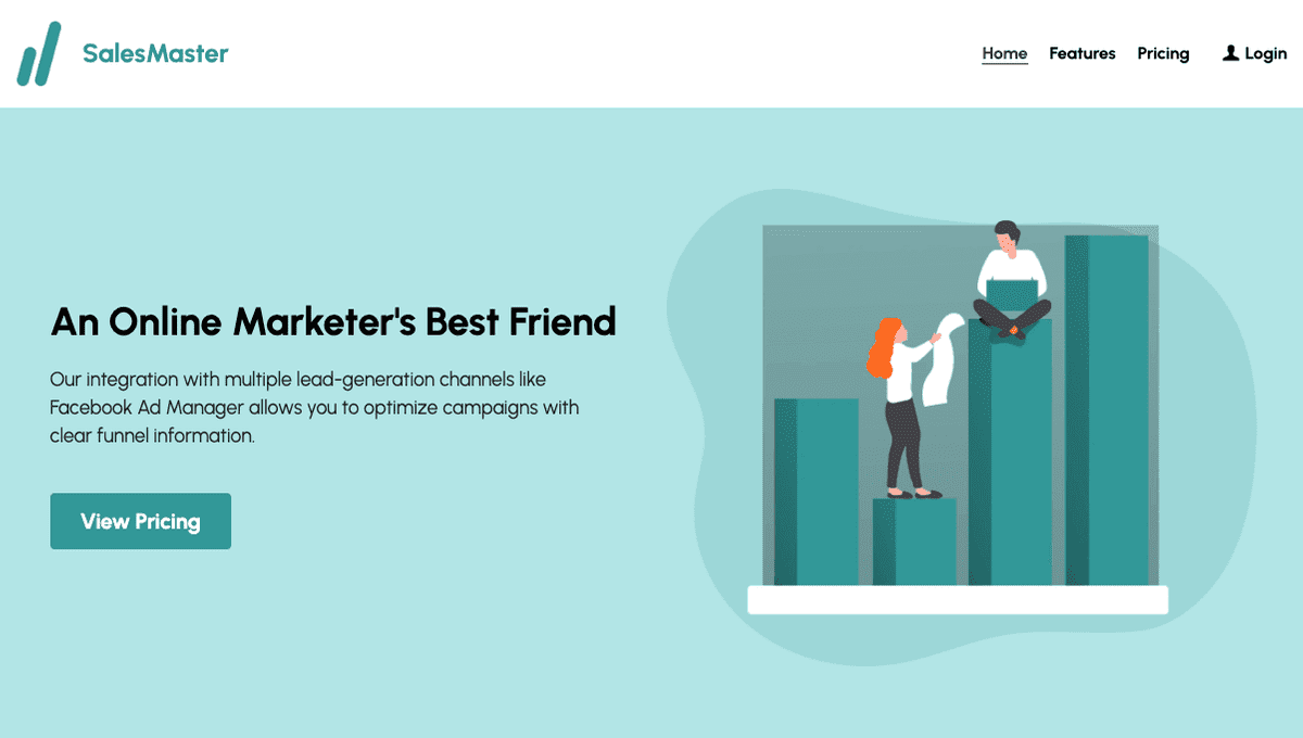 Templat Situs Web SalesMaster dari Strikingly