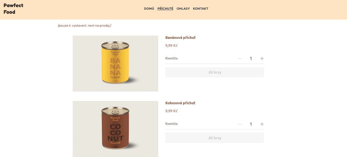 Šablona Pawfect Food od Strikingly