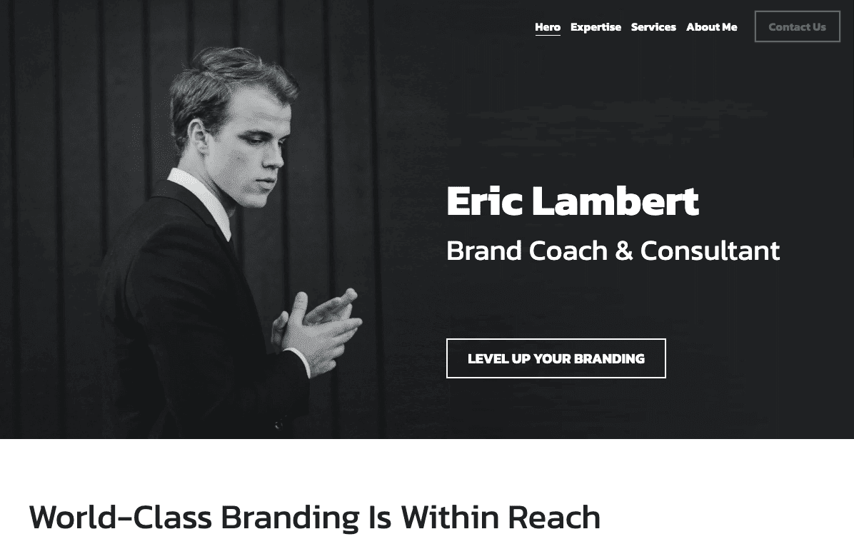 Šablona Brand Coach od Strikingly