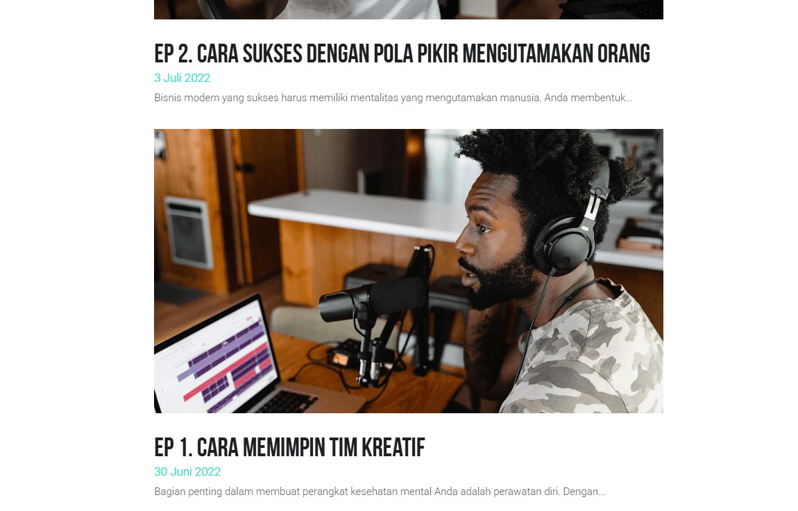 Templat Podcast dari Strikenly