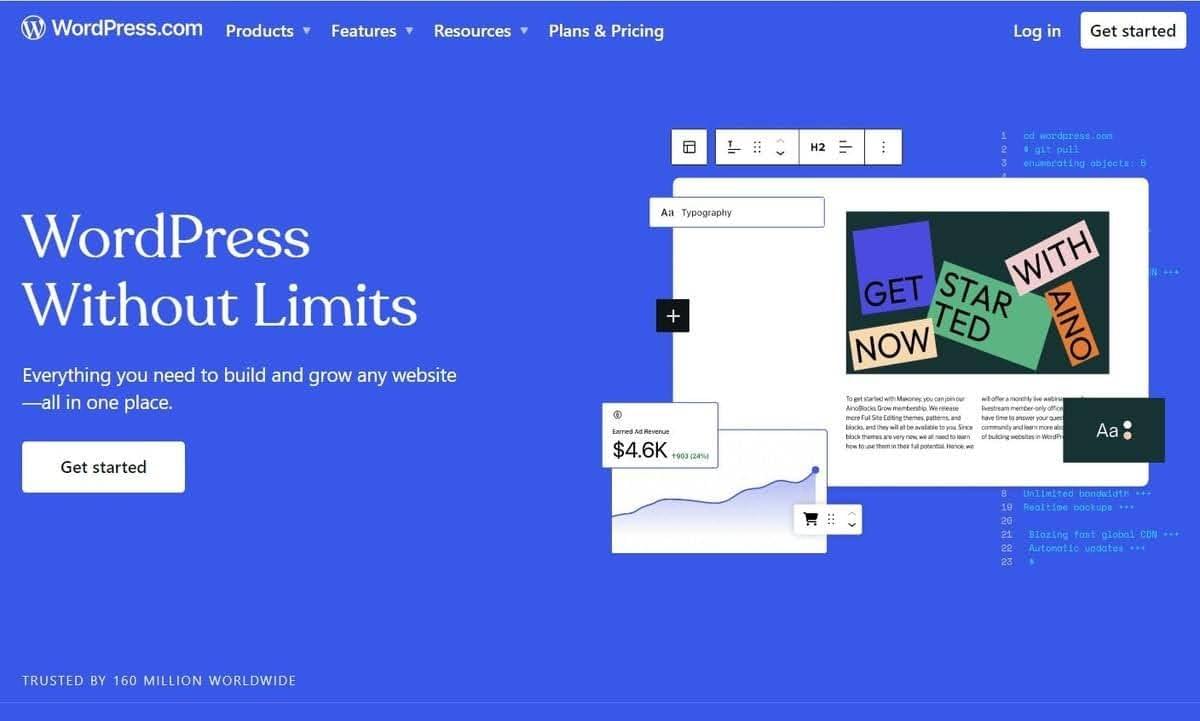 Página de destino de WordPress