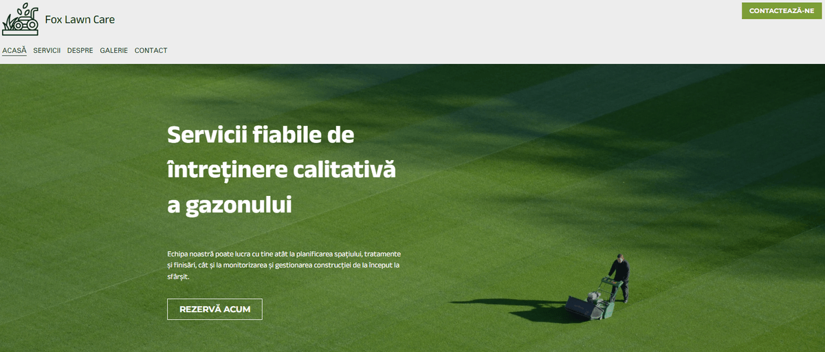 Șablon de companie de peisagistică de la Strikingly