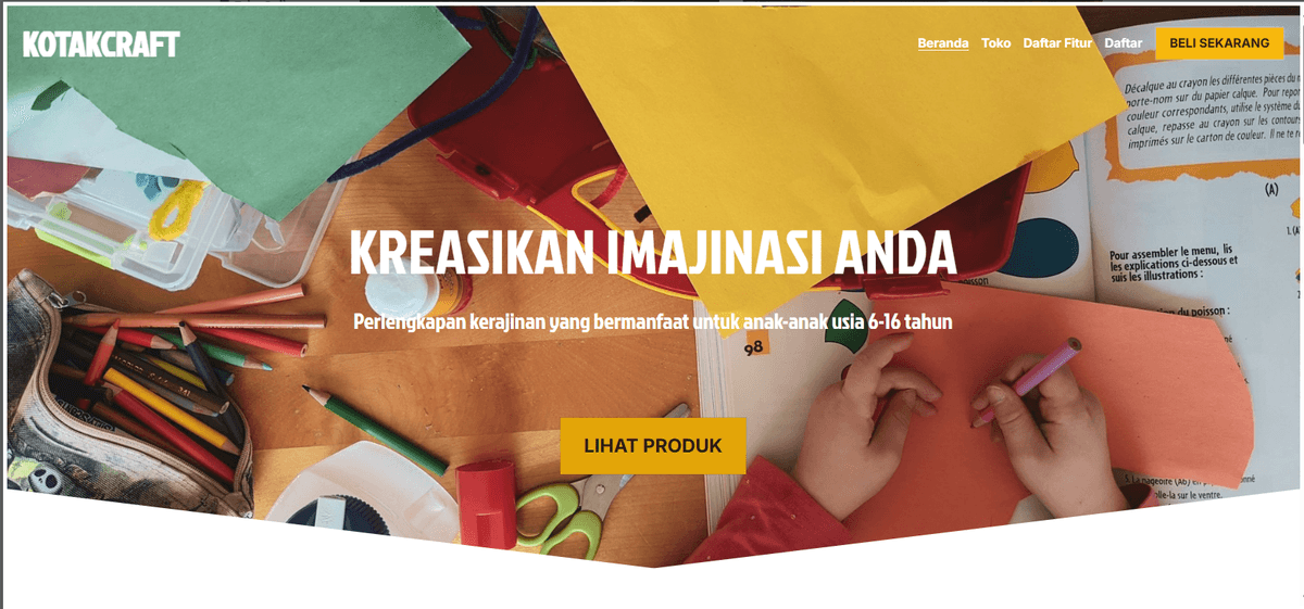 Templat Kotak Kerajinan dari Strikingly