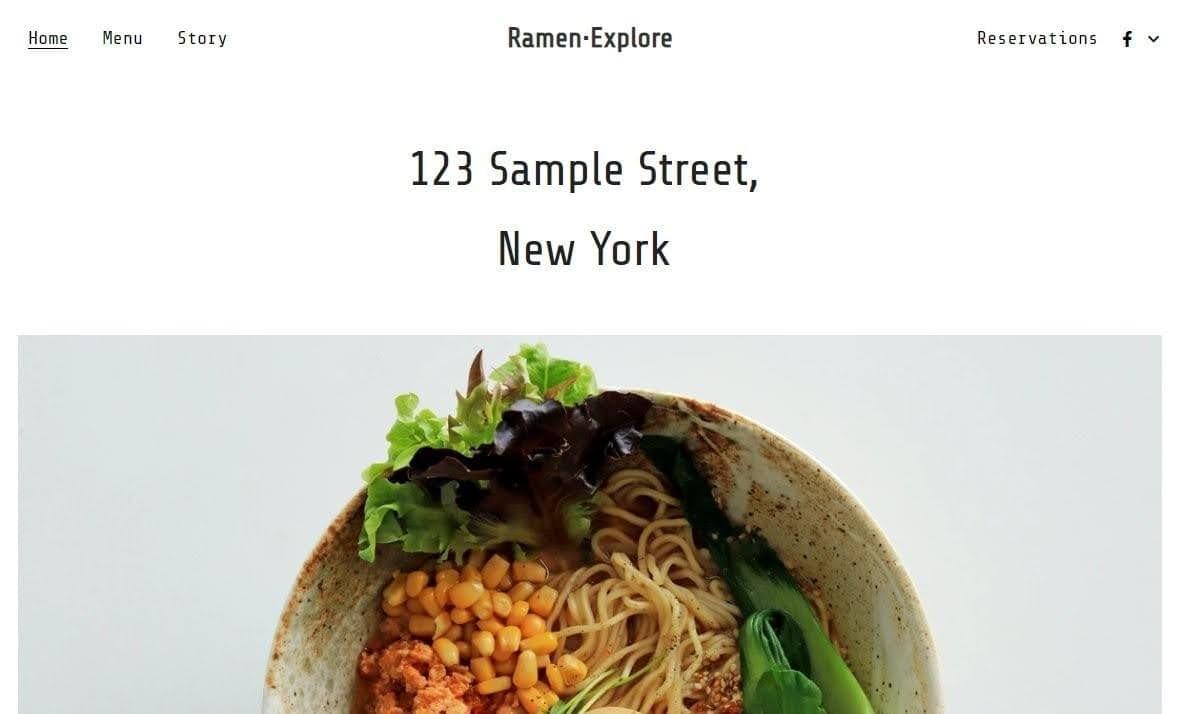 Plantilla de exploración de ramen de Strikingly