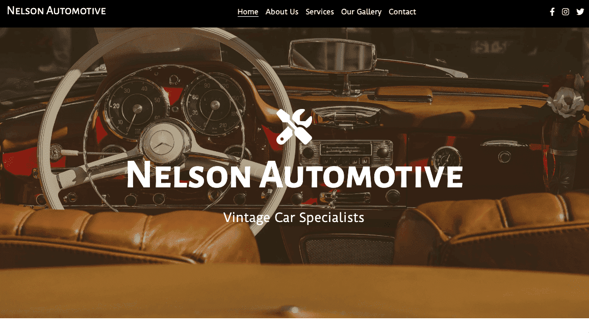 Templat Renovasi Mobil Klasik dari Strikingly