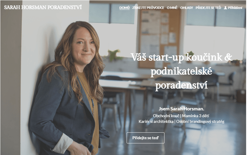 Šablona Sarah Horsman ze Strikingly