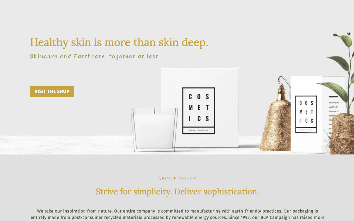 Plantilla Dolce de Strikingly