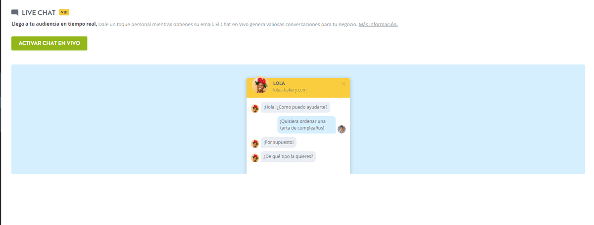 Sorprendente función de chat en vivo