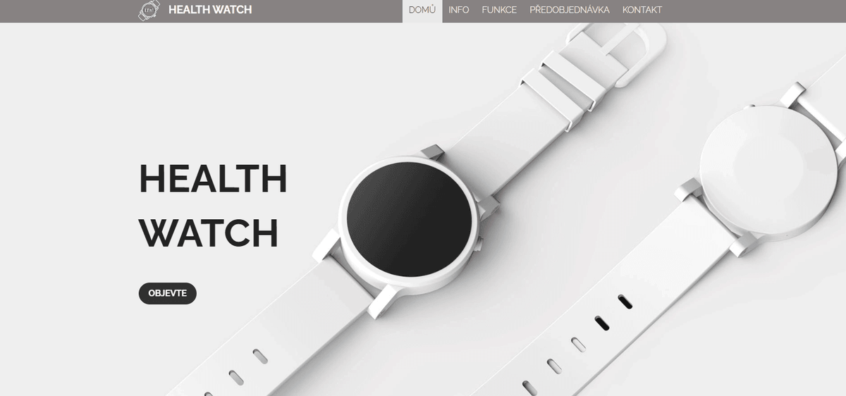 Šablona zdravotních hodinek od Strikingly