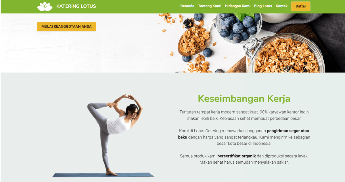 Templat Lotus dari Strikerly