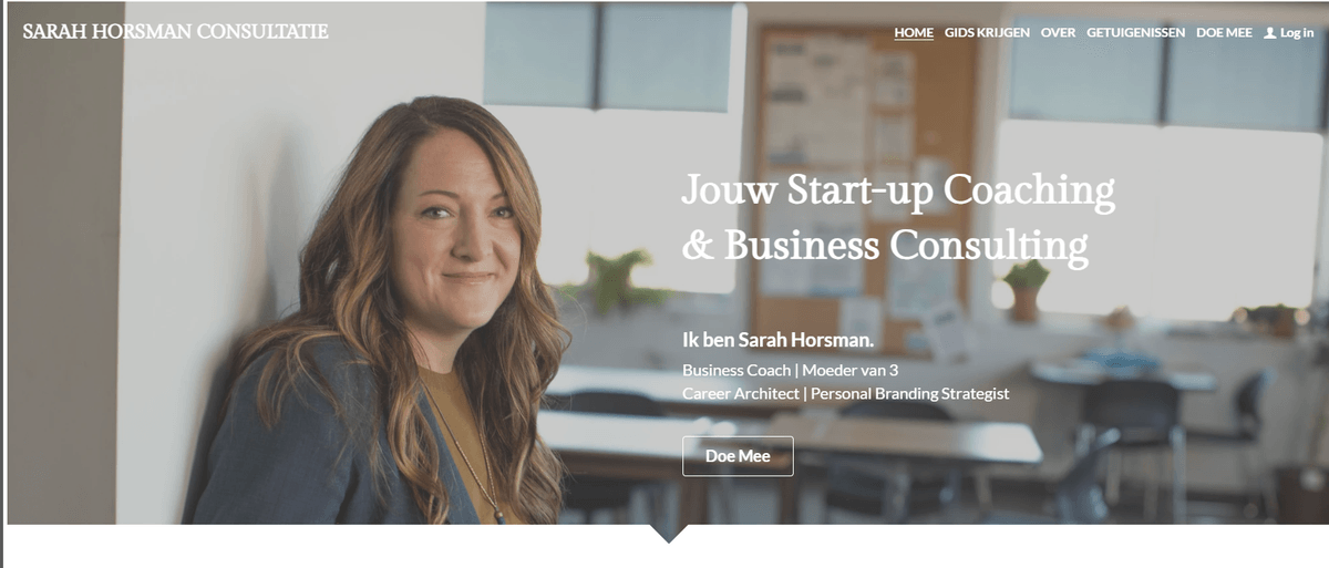 Sarah Horsman Template van Strikingly