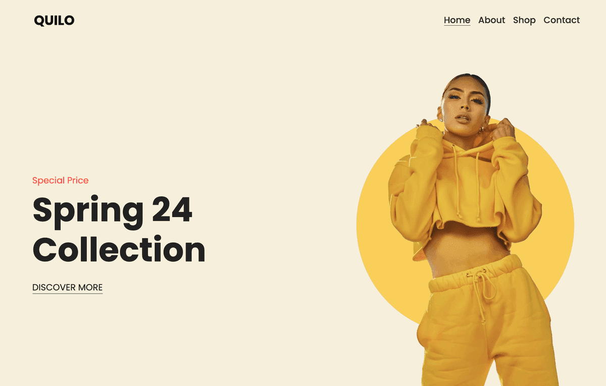 Plantilla Quilo de Strikingly