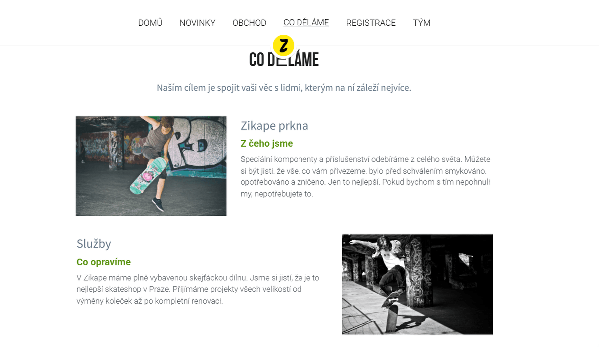 Šablona internetového obchodu ZIkape