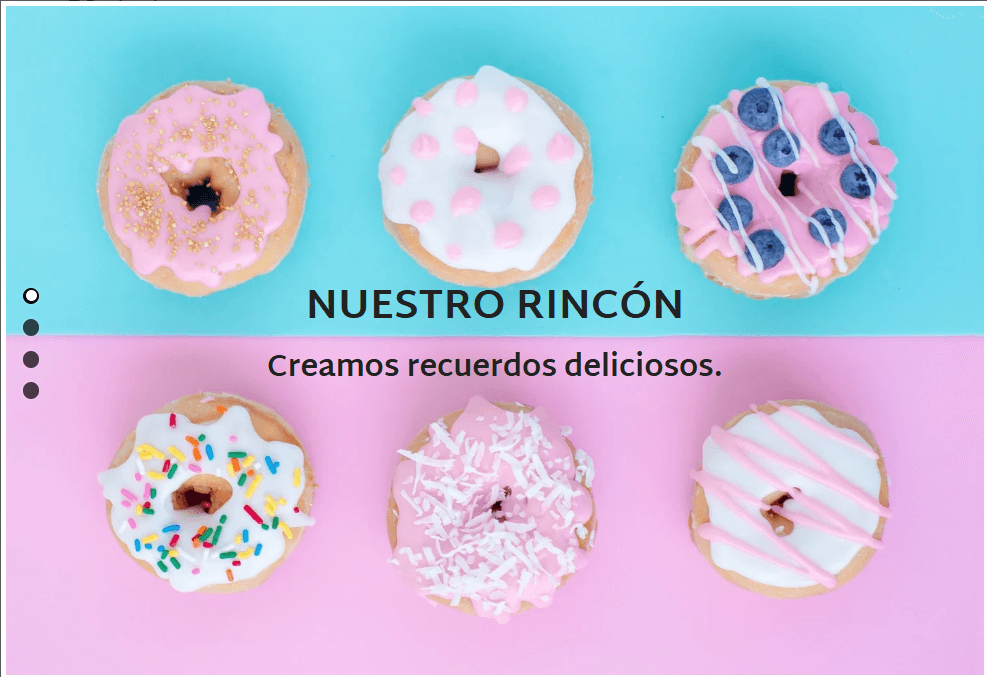 Plantilla de Esquina de Pastelería de Strikingly