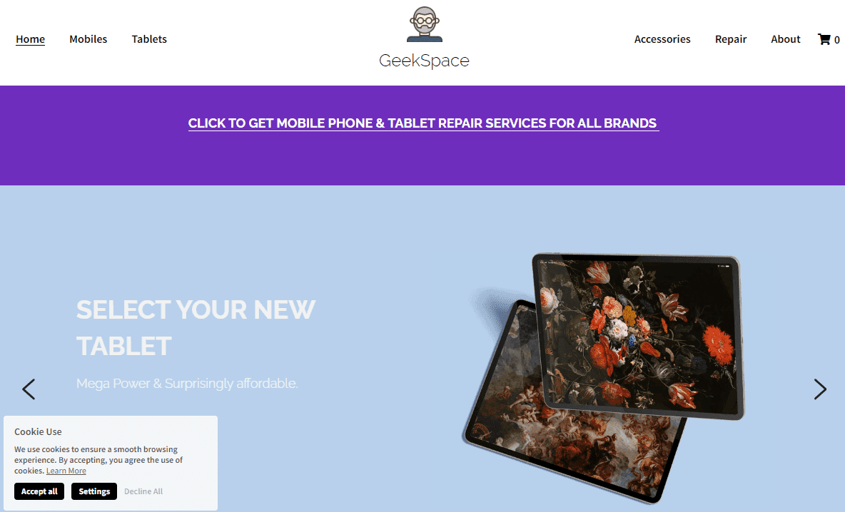 Plantilla GeekSpace de Strikingly