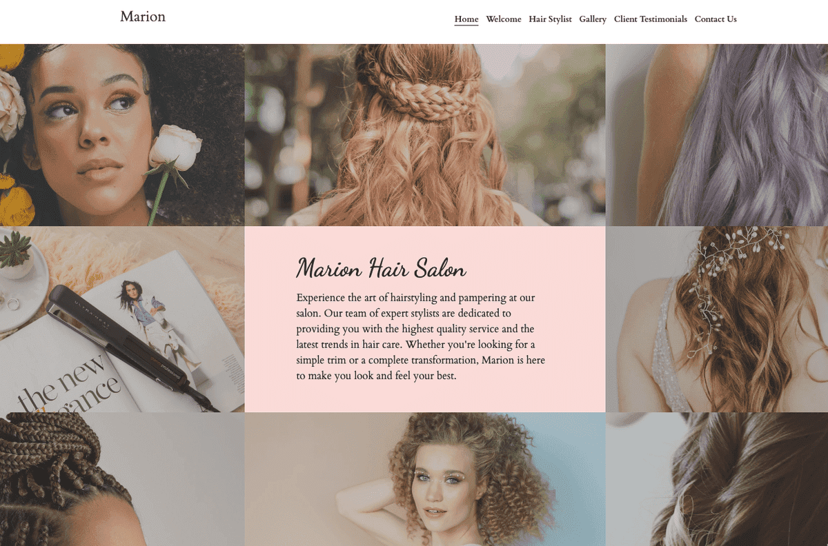 Template Salon Rambut dari Strikenly