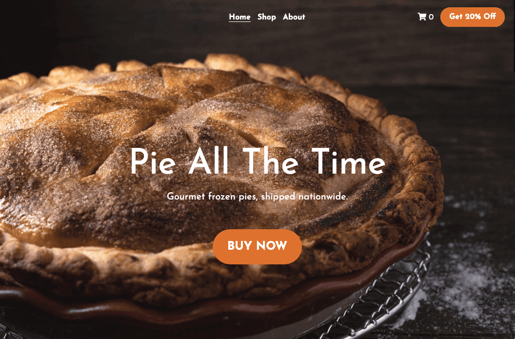 Template Pie Sepanjang Waktu dari Strikingly