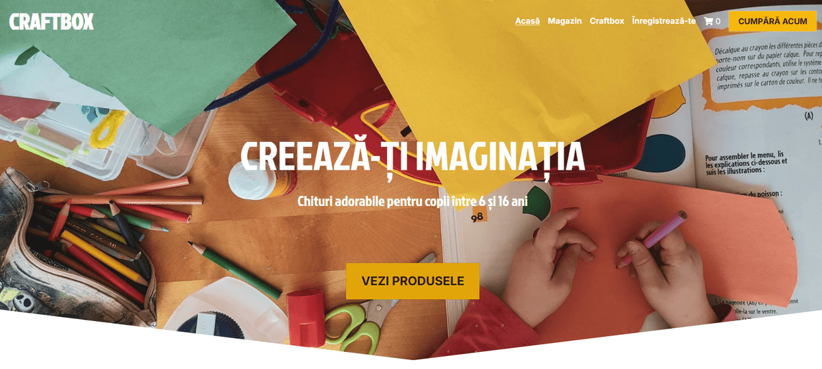 Șablon CraftBox de la Strikingly