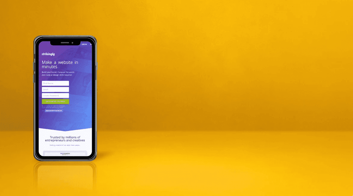 Página de destino impactante en dispositivos móviles