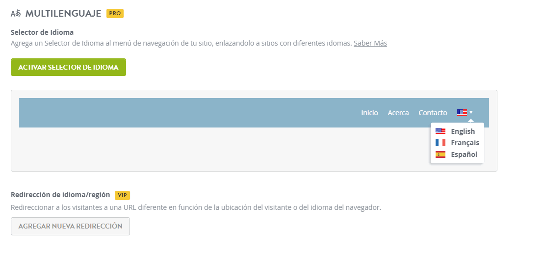 Sorprendente función multilingüe