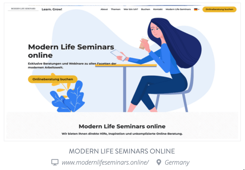 URL-ul site-ului web pentru seminarii online despre viața modernă