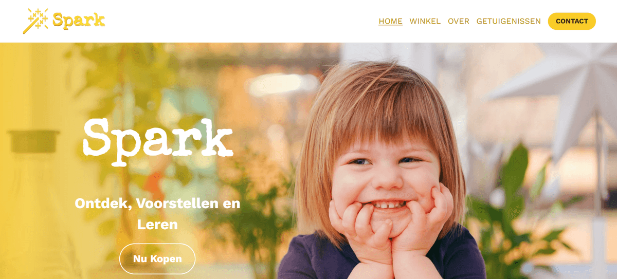 Spark-sjabloon van Strikingly