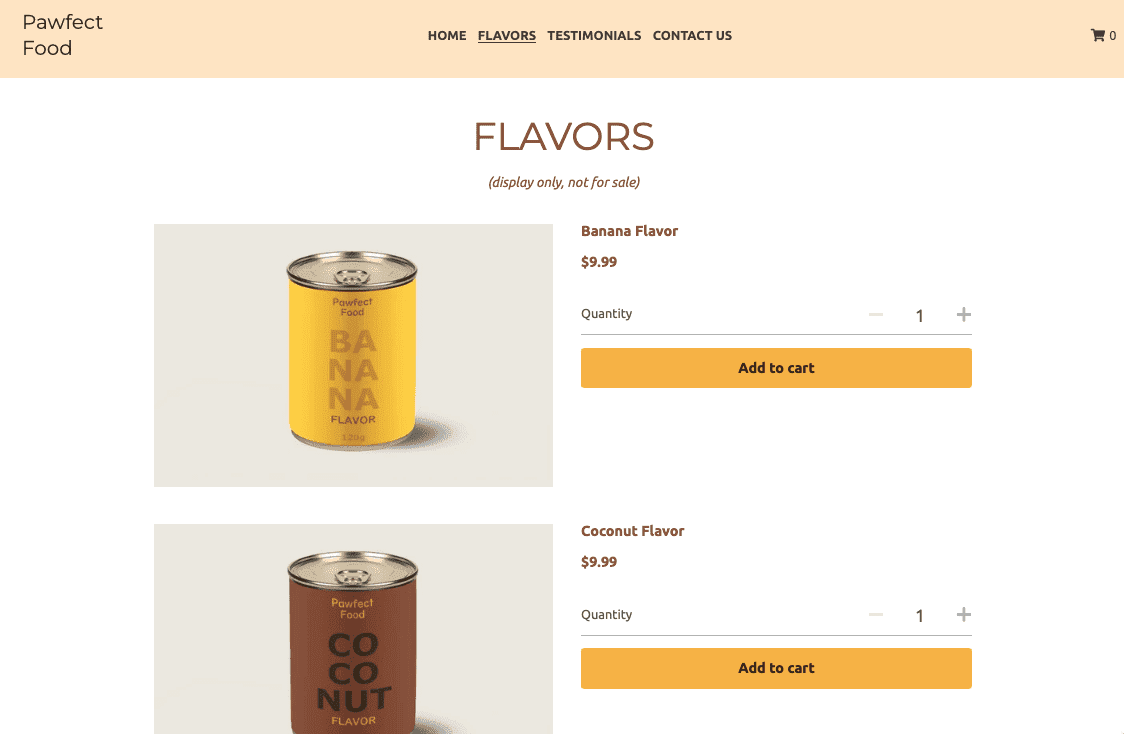 Templat Makanan Pawfect dari Strikingly