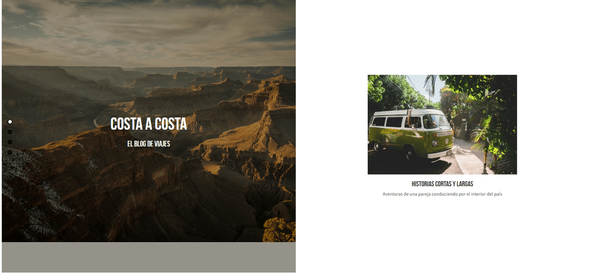 Plantilla de blog de perspectiva de Strikingly