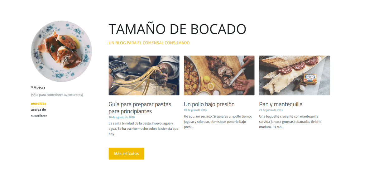 Plantilla limpia de Strikingly