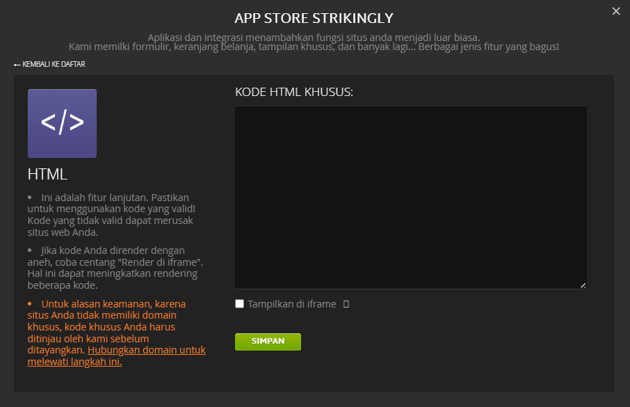Bagian HTML yang Mencolok