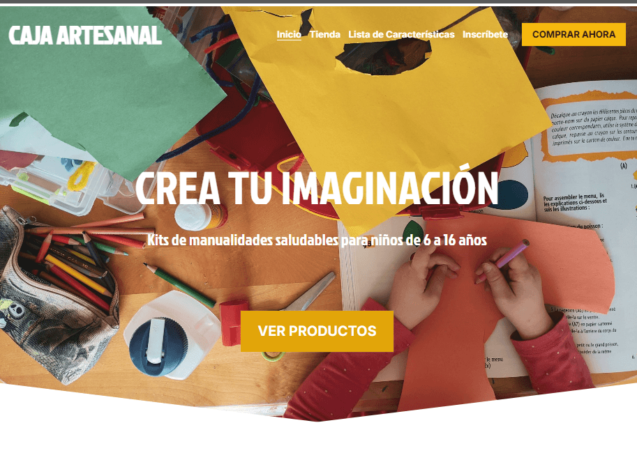 Plantilla CraftBox de Strikingly