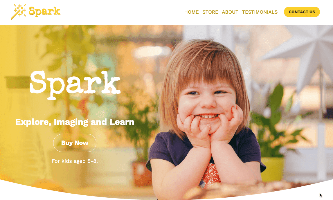 Plantilla Spark de Strikingly