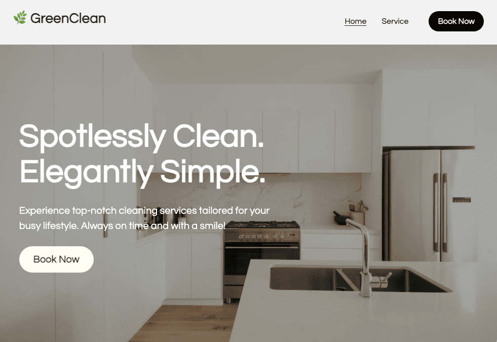 Šablona GreenClean od Strikingly