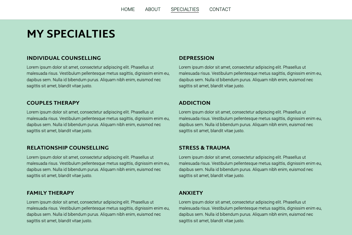 Šablona Amy Richardsové: Poradce pro duševní zdraví