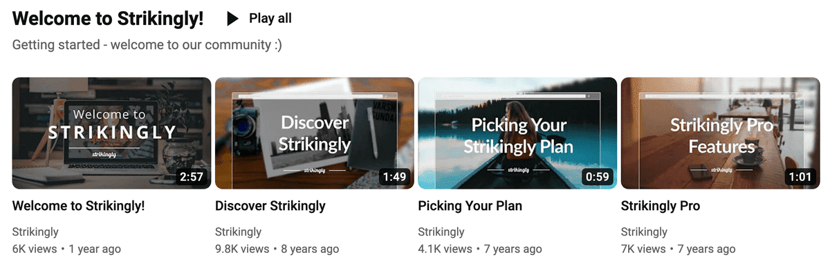 Gambar mini YouTube dari saluran YouTube Strikingly