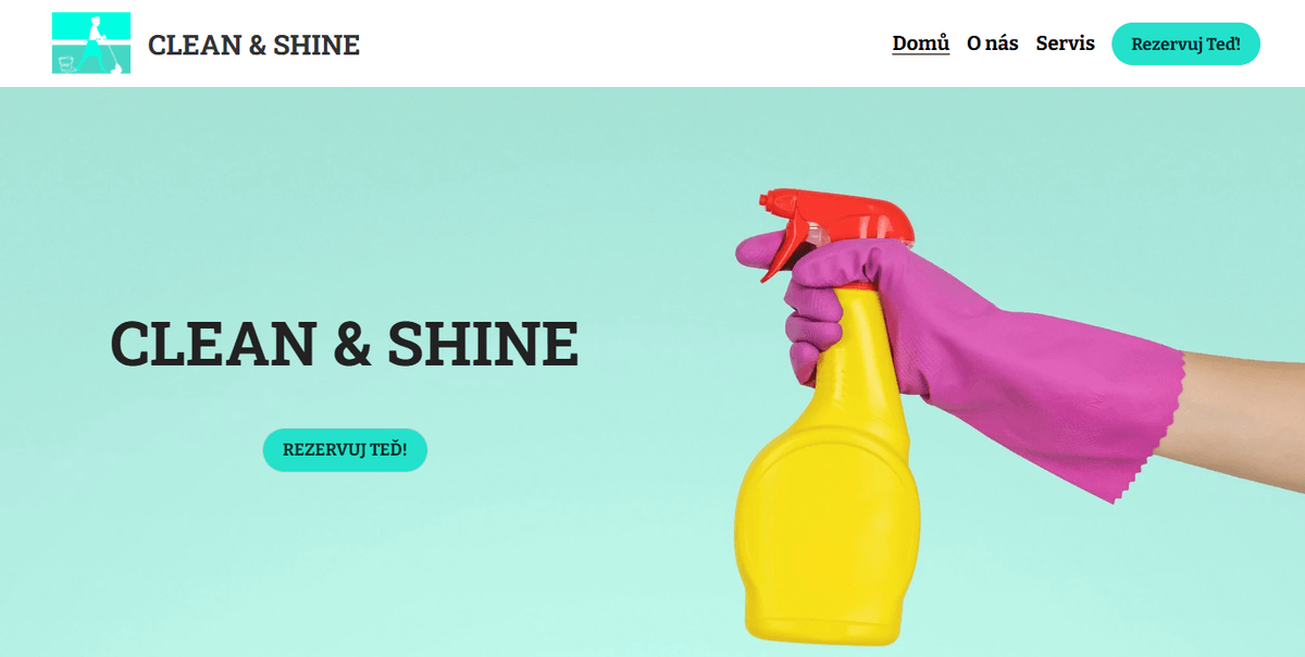 Šablona Clean & Shine od Strikingly