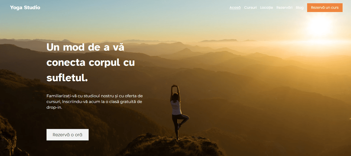 Șablon de yoga de la Strikingly