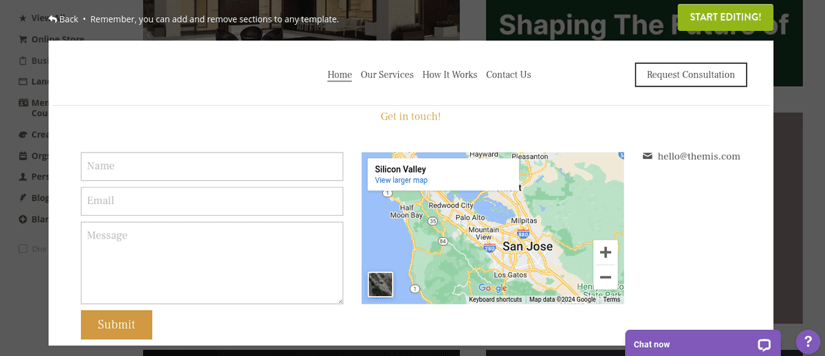 Mengelola Kekurangan Rantai Pasokan dengan Strikingly - Formulir Kontak untuk Pertanyaan