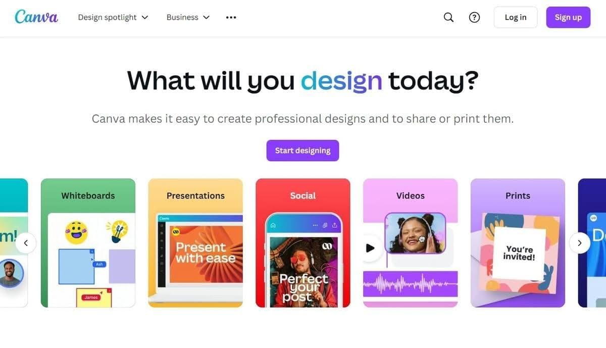 Página de destino de Canva