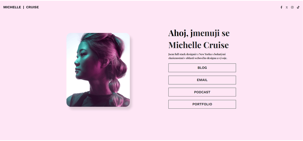 Šablona bio odkazu od Strikingly