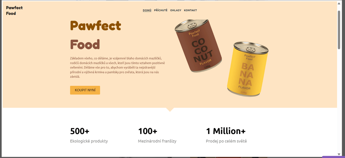 Prodávejte produkty s bílým štítkem s šablonou Pawfect Food od Strikingly