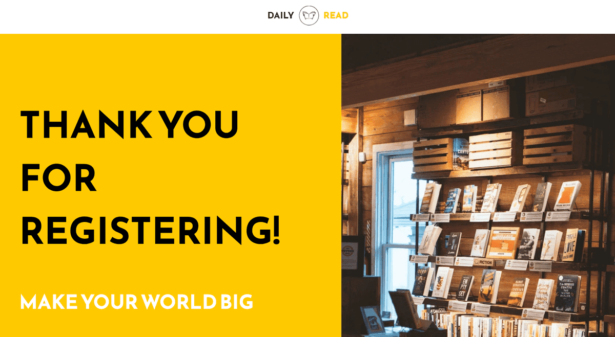 Plantilla de lectura diaria de Strikingly