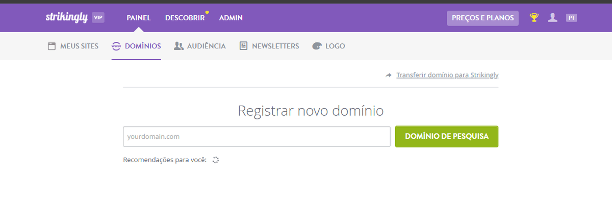 Strikingly - Construindo um Site de Música - Integração de Domínio