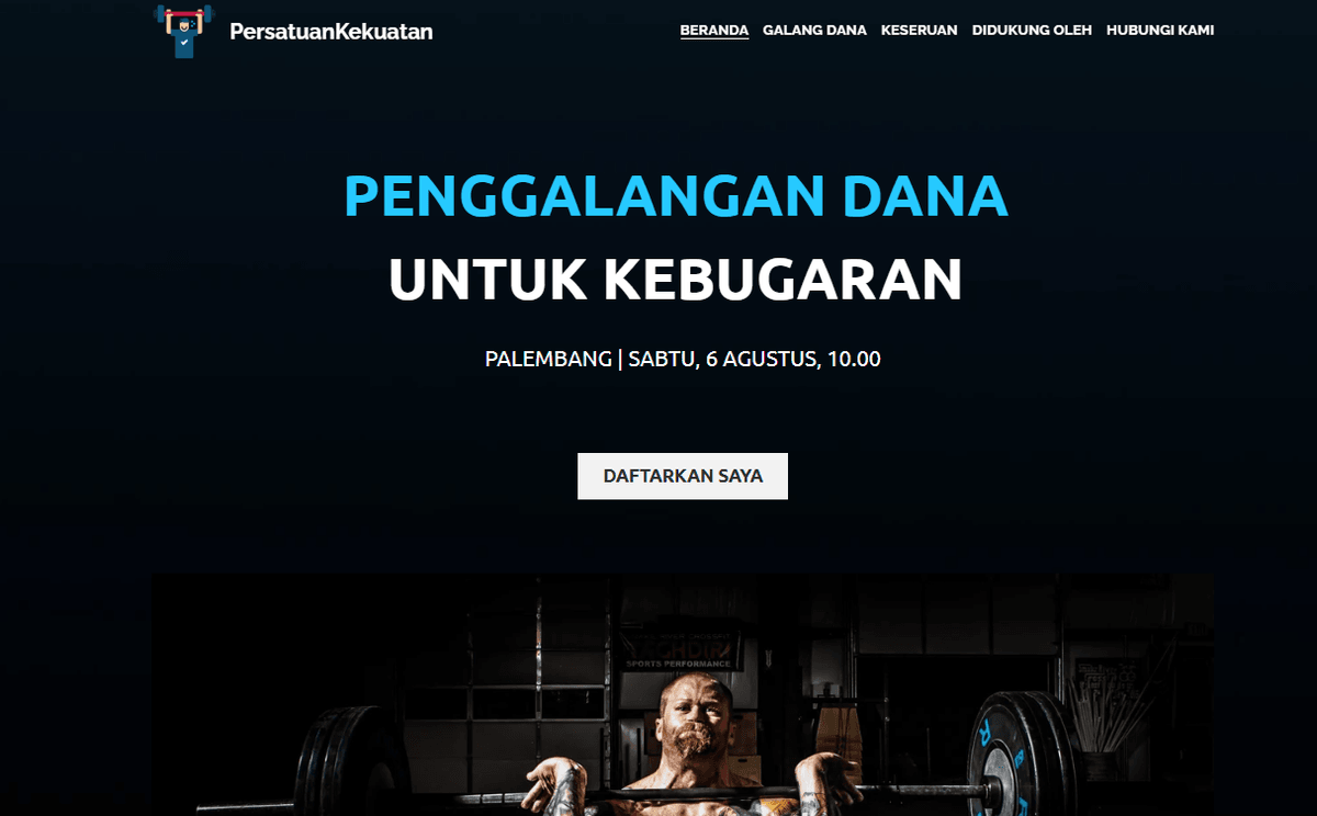 Templat StrenghUnity dari Strikingly