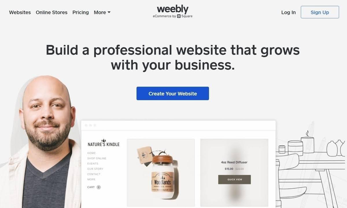 Página de destino de Weebly