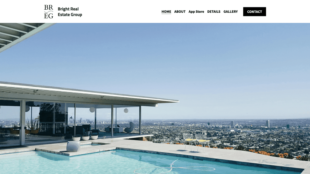 Šablona nemovitostí Hill Crest od Strikingly