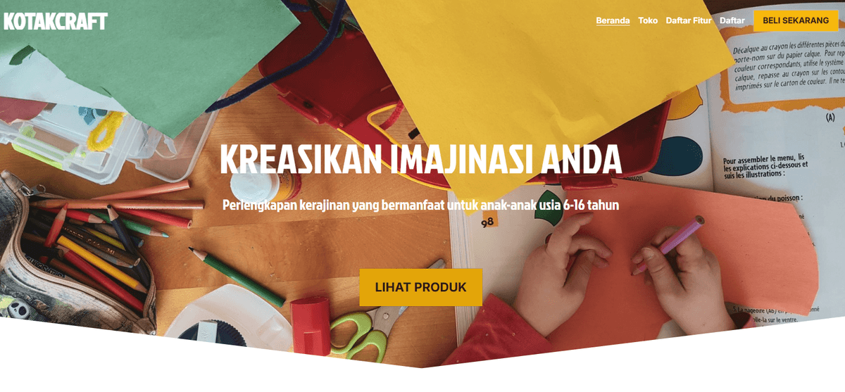 Template CraftBox dari Strikingly