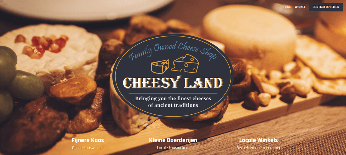 Cheesy Land Template van Strikingly