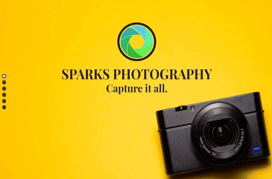 Plantilla de chispas de Strikingly